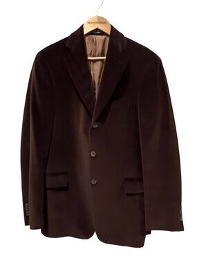 Arnold Brant Vtg Velvet Blazer Jacket, Brown, 40R